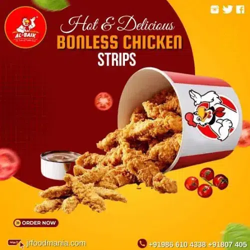 Boneless Chicken Strip (3 Pcs, 6 Pcs) (Al-Baik)