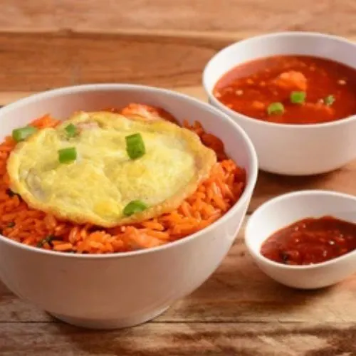 Chicken Triple Rice With Gravy-(Bombay Chinese Fast Food)