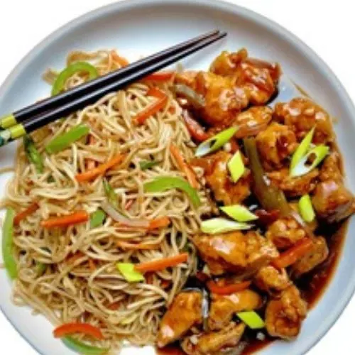 Chicken Manchurian Noodles With Gravy-(Bombay Chinese Fast Food)
