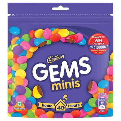 Cadbury Gems Minis Home Treats 126.4 g (Pack of 40)(VS)