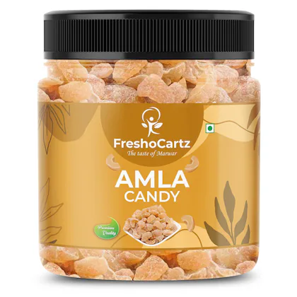 FreshoCartz Healthy Dried Amla Candy | Awla Candy | Organic Dry Indian Gooseberry Fruit | Mukhwas Mouth Freshner | Healthy Snacks for eating-(VS)