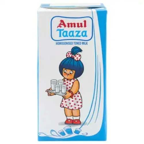 Amul Taaza Homogenised Toned Milk 1 L (Tetra Pak)-(VS)