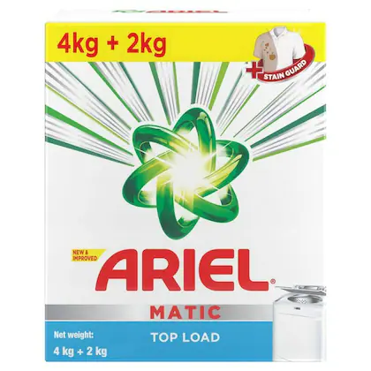 Ariel Matic Top Load Detergent Powder 4 kg (Get Extra 2 kg Free)-(VS)
