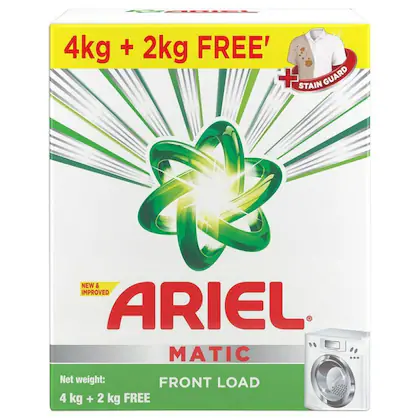 Ariel Matic Front Load Detergent Powder 4 kg (Get Extra 2 kg Free)-(VS)