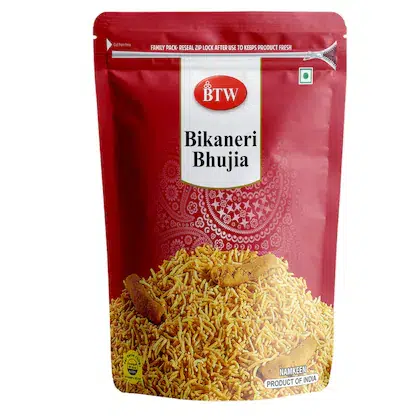 BTW Bikaneri Bhujia Namkeen 850g | Tasty Namkeen Bhujiya Indian Snacks | Tea Time Namkeen Bhujia Sev-(VS)