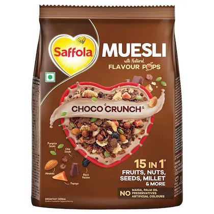 Saffola Choco Crunch Muesli 185 gm-(VS)