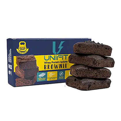 UNIFIT Delicious Ready to Eat Whey Protein Chocolate Brownie Rich Source of Protein- Pack of 4-(VS)