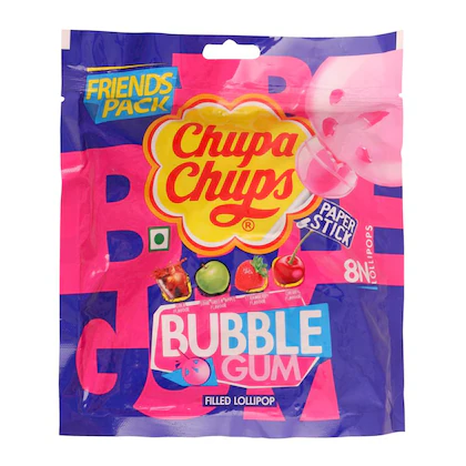 Chupa Chups Gum Filed Lolipop 96 gm (8 pcs)-(VS)