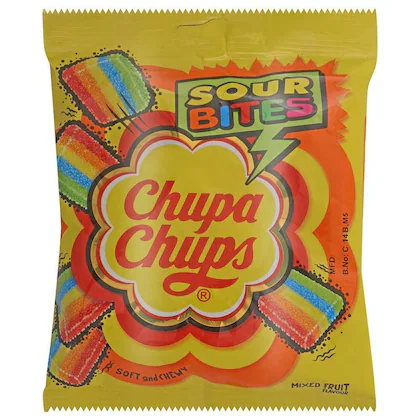 Chupa Chups Mixed Fruit Flavour Sour Bites 61.6 gm-(VS)