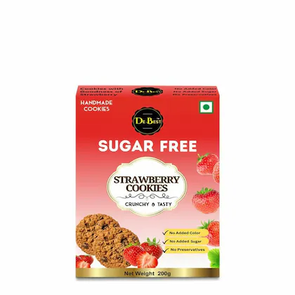 De Best Sugar Free Strawberry Cookies 200gm-(VS)