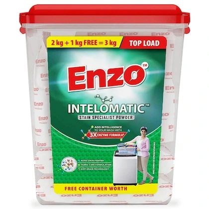 Enzo Intelomatic Top Load Detergent Powder 2 kg (Get 1 kg Free)-(VS)
