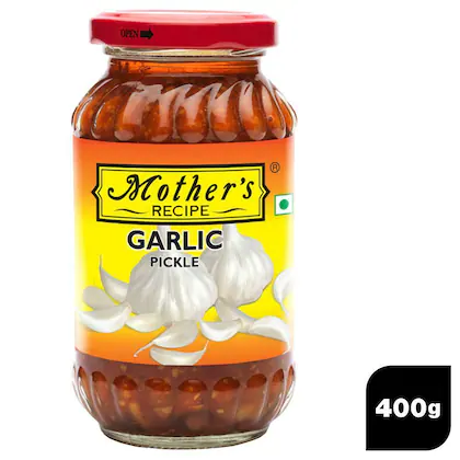 Mother's Recipe Garlic Pickle, Lahsun, Lassan ka Achaar, 400 gm-(VS)