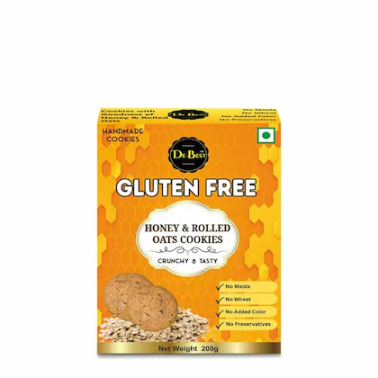 De Best Gluten Free Honey & Rolled Oats Cookies 200gm-(VS)