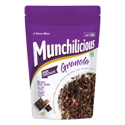 Munchilicious Granola Breakfast Cereals Dark Chocolate - 350gm-(VS)