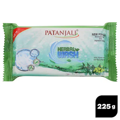 Patanjali Herbal Wash Neem & Rose Detergent Cake 225 gm-(VS)