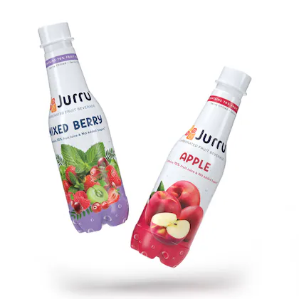 JURRU Premium Crafted Fruit Soda | Mixed Berry (3) & Apple Fruit (3) | Pack of 6 | 250 ml-(VS)