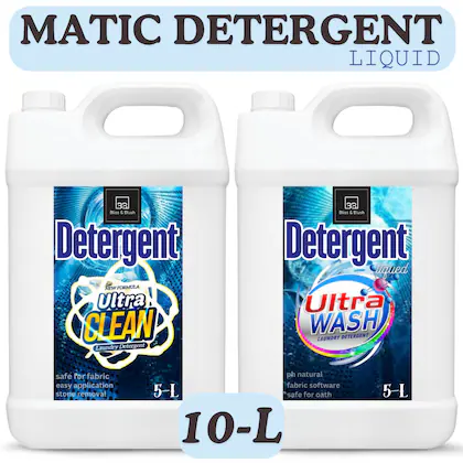 BLISS & BLUSH Washing Machine Liquid Detergent 10 liter Sugarcane And Coconut Surfactants With Tea Tree Essential Oil|Front, Top Load, Hand-Wash|100% Natural, Detergent With Conditioners-(VS)