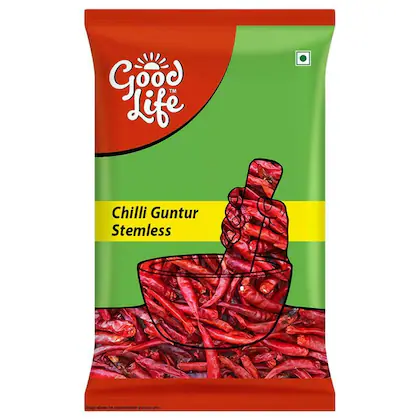 Good Life Guntur Stemless Chilli-Sabut Mirch 100 gm-(VS)