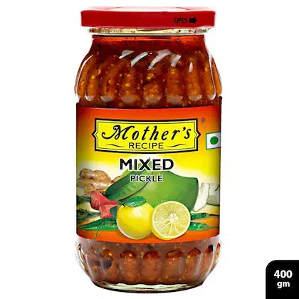 Mother's Recipe Mixed Pickle In Mustard Oil, Mixed Achar, Mix Achaar 400 gm (Bottle)-(VS)