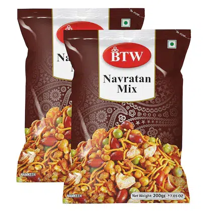 BTW Navratan Mix Namkeen 400g (200g X 2) | Tasty Mixture Navratan Mix Namkeen Indian Snacks-(VS)