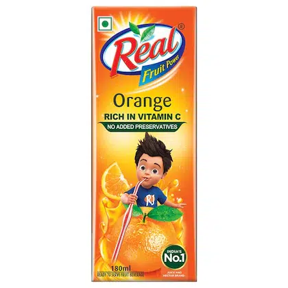 Real Fruit Power Orange Juice 180 ml-(VS)