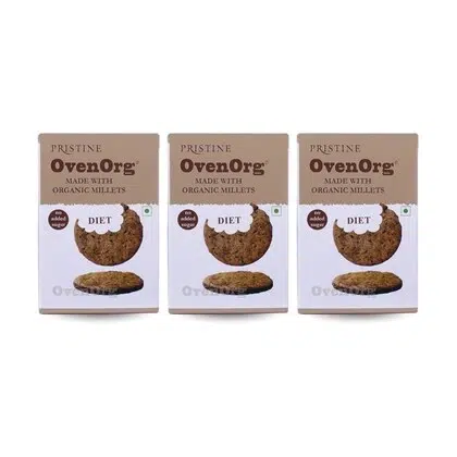 PRISTINE OvenOrg Organic Mixed Millet Biscuits Diet, 150 g (Pack of 3)-(VS)