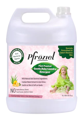 Pfroziel Baby laundry liquid detergent 5 liter I plant based surfactants I 5 bio enzymes I Formulated for babies skin with Neem oil extract-(VS)