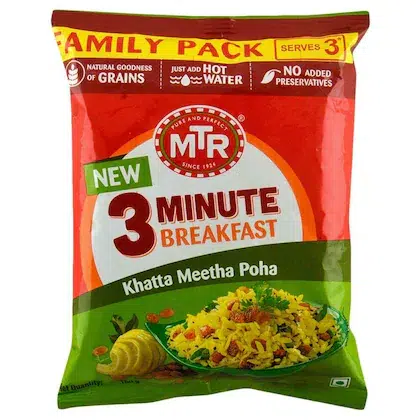 MTR 3-Minute Breakfast Khatta Meetha Poha Mix 160 gm-(VS)