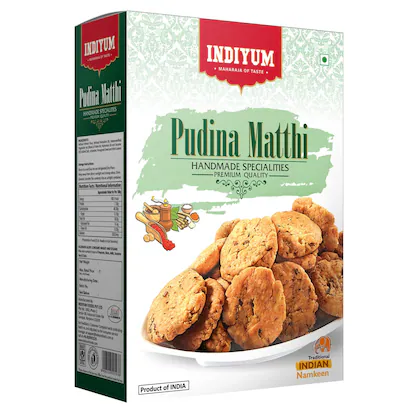 Indiyum Snack Namkeen Pudina Matthi 400gm-(VS)