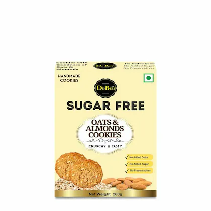 De Best Sugar Free Oats & Almonds Cookies 200gm-(VS)