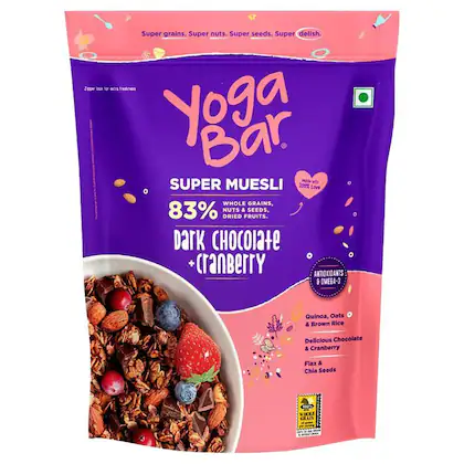 Yogabar Dark Chocolate+ Cranberry Muesli 400 gm-(VS)