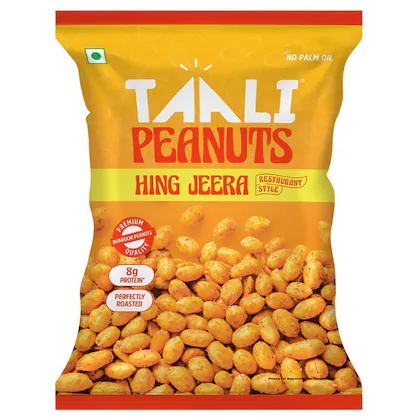 Taali Bharuchi Peanuts | Hing Jeera | Roasted Peanuts with Asafoetida & Cumin | No Palm Oil, No Maida | 150g x Pack of 1-(VS)