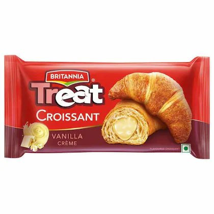 Britannia Treat Vanilla Creme Croissant 45 g (Pack)-(VS)