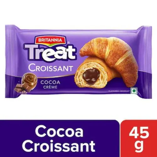 Britannia Treat Cocoa Creme Croissant 45 g (Pack)-(VS)