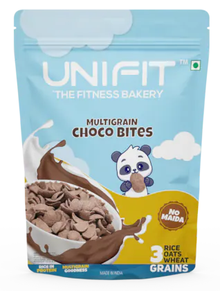UNIFIT Multigrain Choco Bites Kids Breakfast Cereals With No Maida, Rich in Protein -375gm-(VS)
