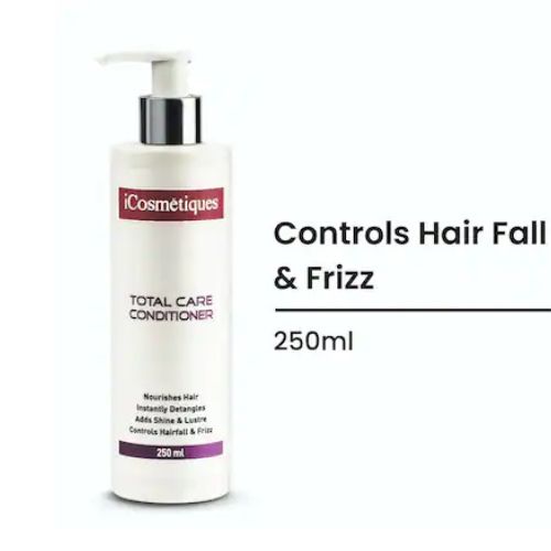 iCosmetiques Total Care Conditioner | Frizz Control & Hairfall Defense | Keratin & Vitamin B5 Formula | Detangles & Nourishes | Silicone-Free Conditioner for Frizzy Hair | 250ml(VS)