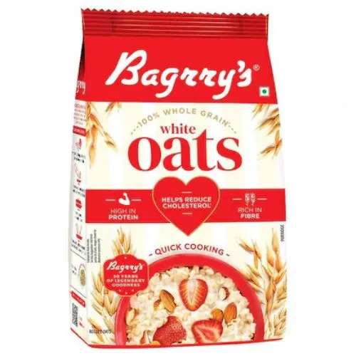 Bagrry's White Oats 100% Whole Grain 500 g & 1KG-(VS)