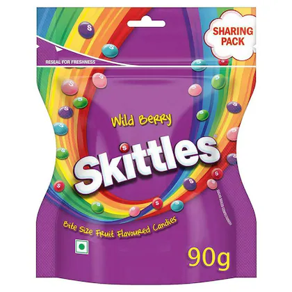 Skittles Wild Berry Bite Size Fruit Flavoured Candies 90 gm-(VS)