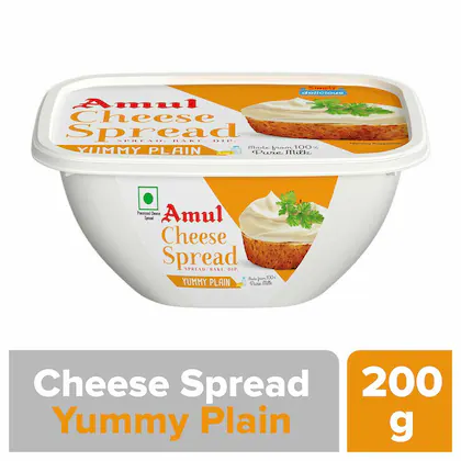 Amul Yummy Plain Cheese Spread 200 g (Container)(VS)