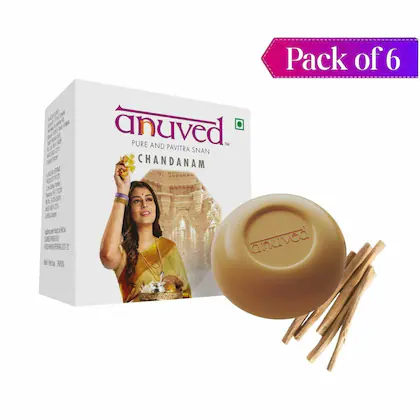 ANUVED Herbal Chandanam Soap,125g (Pack of 6)(VS)
