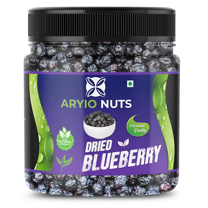 ARYIONUTS Dried Whole Blueberry Plum 200gm | Healthy & Tasty Dried Blue Berry | Rich in Calcium and Vitamin K | Blueberries Dry Fruits (Jar Pack)(VS)