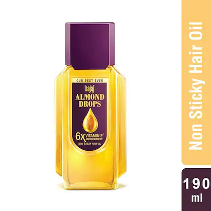 Bajaj Almond Drops Non Sticky Hair Oil 190 ml(VS)
