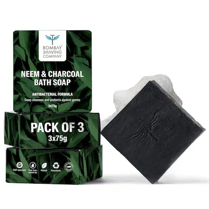 Bombay Shaving Company Charcoal and Neem Bath Soap | Pack of 3,75g each(VS)