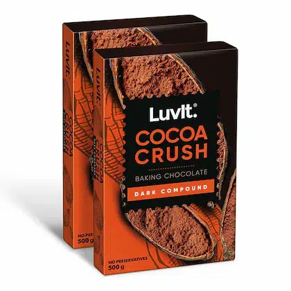 LuvIt Cocoa Crush Dark Compound Bar| Perfect for Baking| No Preservatives| Pack of 2 - 500g Each(VS)