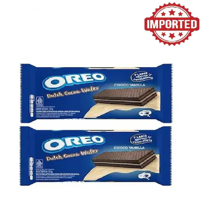 Oreo Dutch Choco Vanilla Wafer Biscuit Features a Creamy Vanilla Filling Encased in a Crispy Wafer Shell 2 X 117gm Each - Imported from USA(VS)