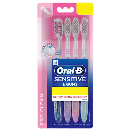 Oral-B Sensitive Extra Soft Toothbrush (Pack of 4)-(VS)