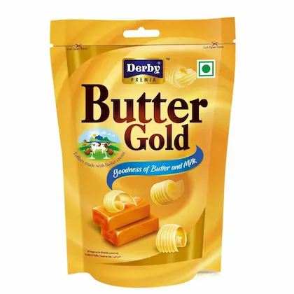 Derby Butter Gold - GODNESS OF BUTTER AND MILK | Pack of 1 | Celebration pack for Holidays | Tasty Butter toffee | Party Pack of 840 gram |-(VS)