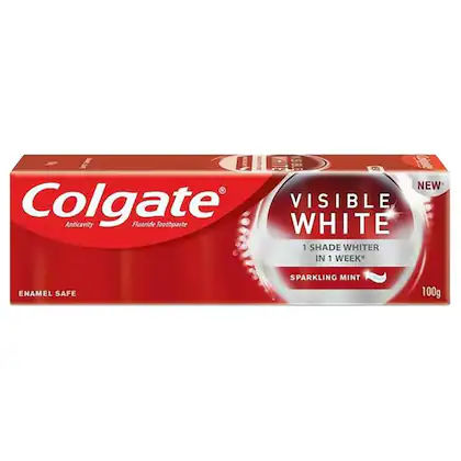 Colgate Visible White Sparkling Mint Fluoride Toothpaste 100 gm-(VS)