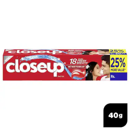 Closeup Everfresh+ Red Hot Zinc Fresh Technology Gel Toothpaste 40 gm-(VS)