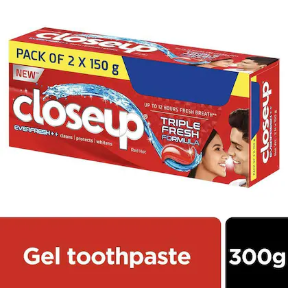Closeup Everfresh+ Red Hot Gel Toothpaste 150 gm (Pack of 2)-(VS)